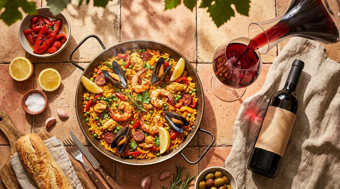 Quel vin rouge avec paella : le guide complet