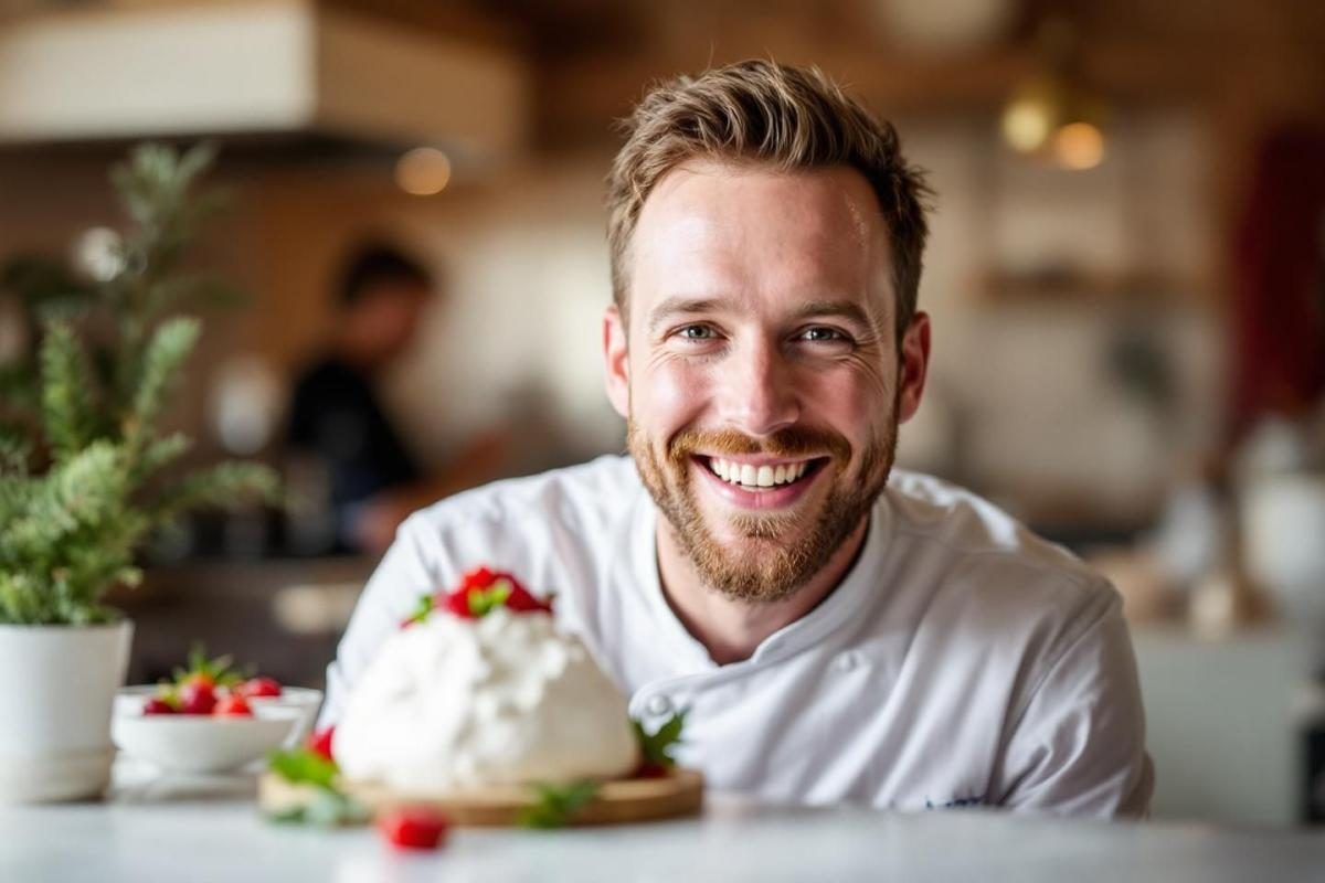 Cette pavlova remplace ma bûche de Noël" : la recette légère de Christophe Michalak