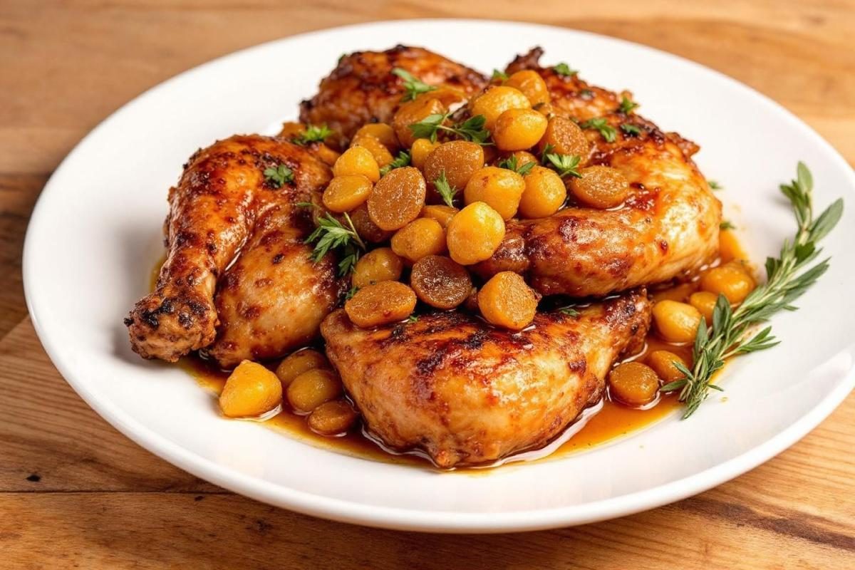 Poulet aux raisins secs moelleux et savoureux : recette facile et rapide